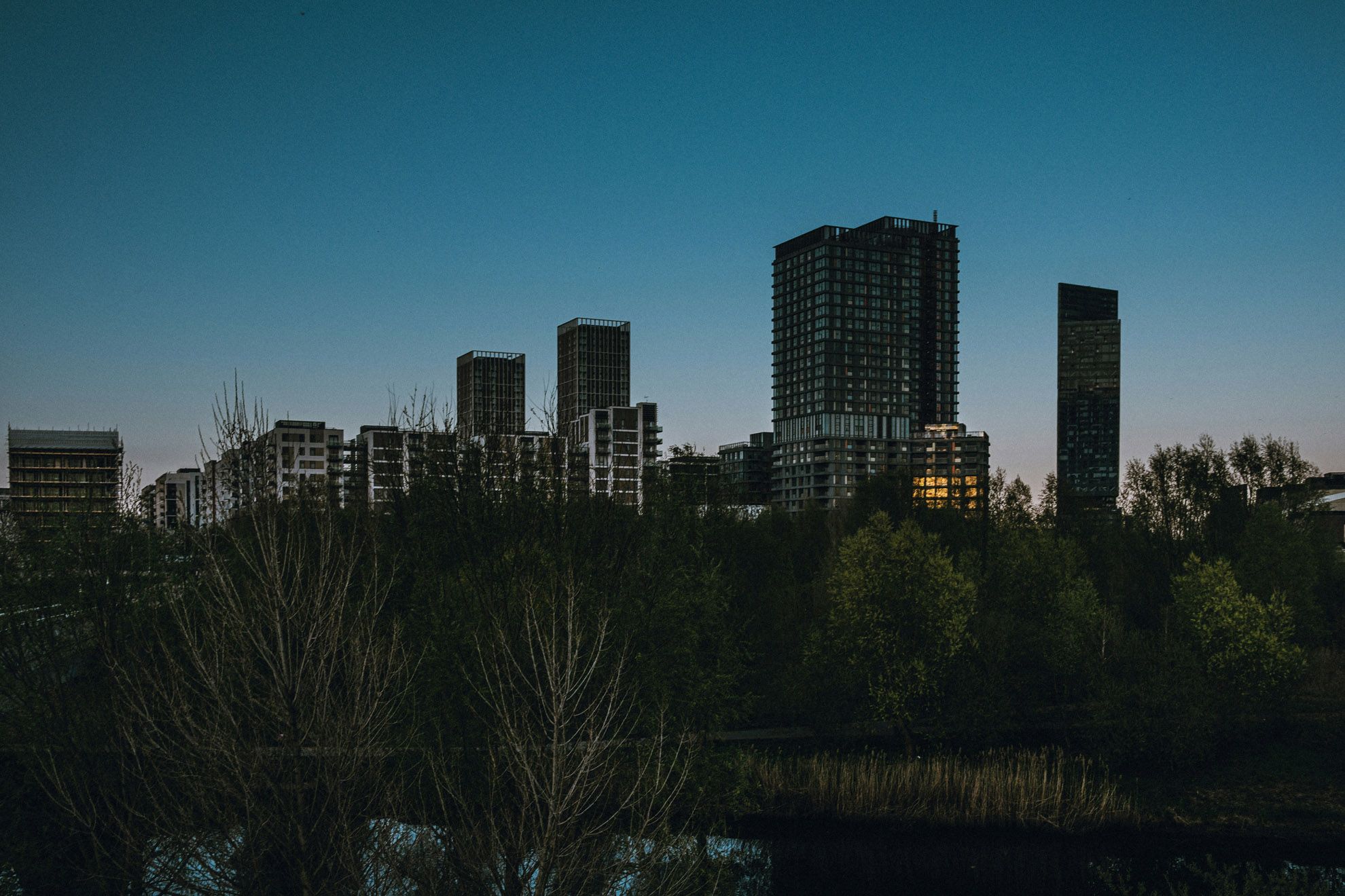 This picture features residential high-rise buildings. These buildings are classed as a High Risk Building under the new Building Safety Act and is subject to the Building Safety Regulator regulations.